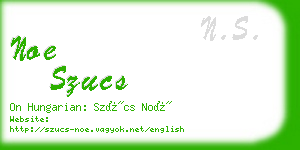 noe szucs business card